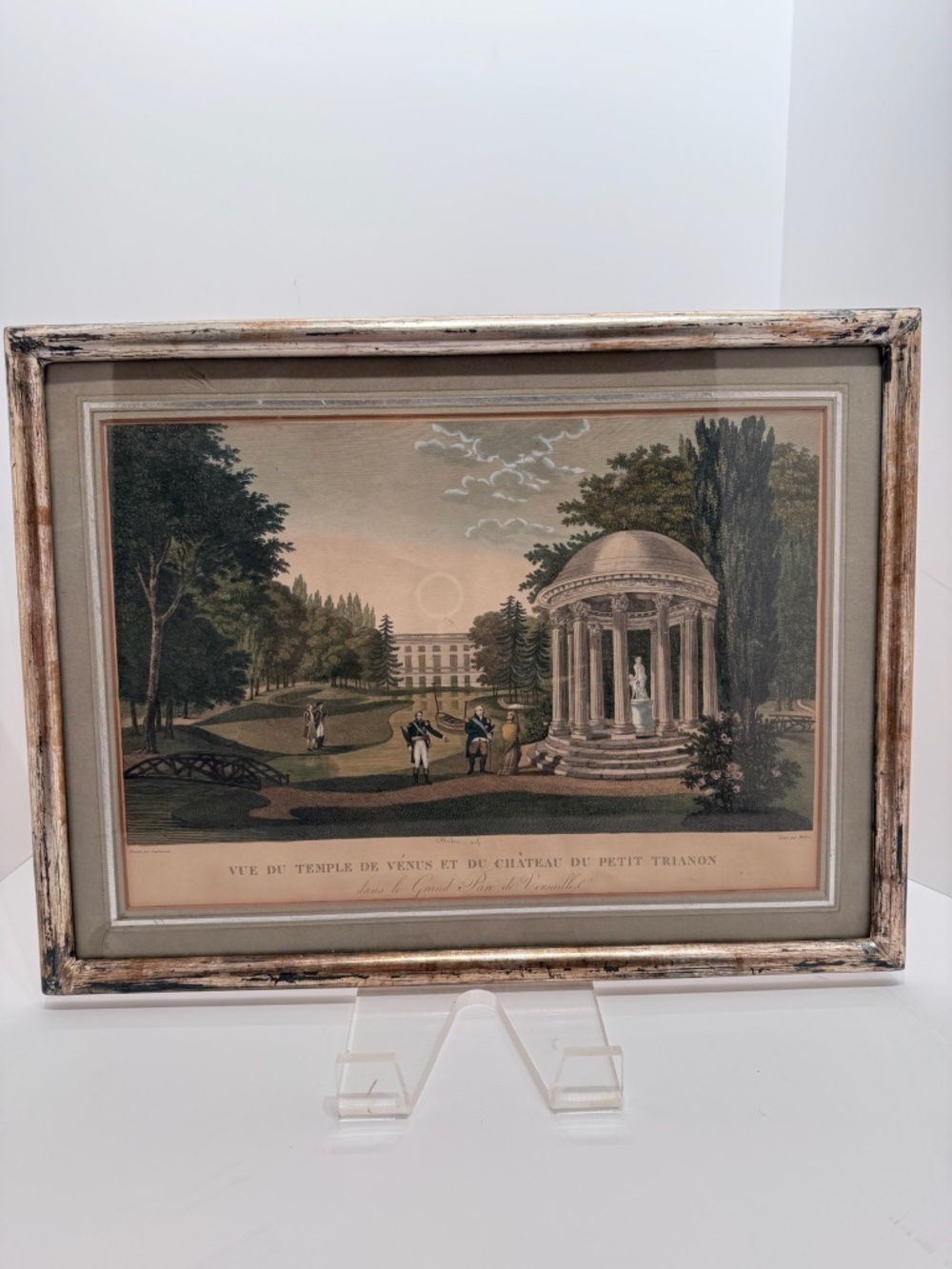 Framed Antique Engraving "Vue Du Temple De Vénus Et Du Château Du Petit Trianon
